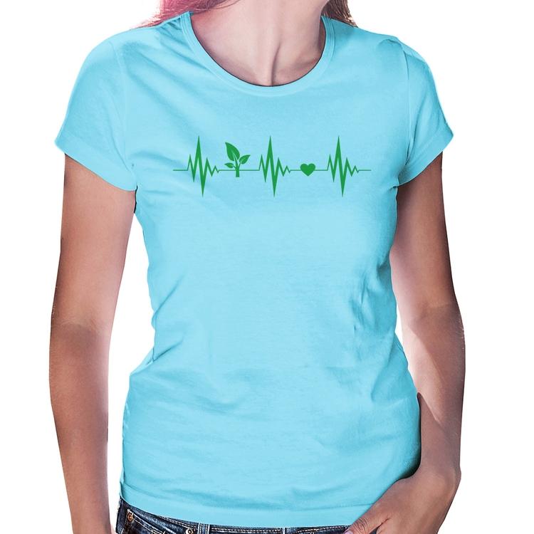 Baby Look Batimentos Vegano - Azul Bebê