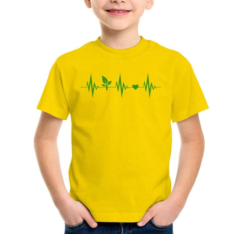 Camiseta Infantil Batimentos Vegano - Amarela