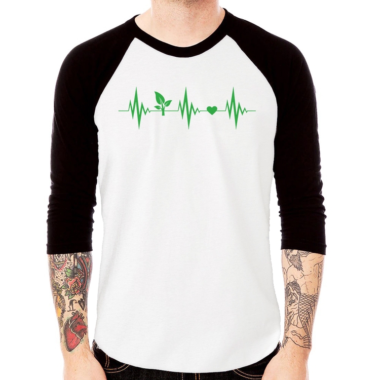 Camiseta Raglan Batimentos Vegano Manga 3/4