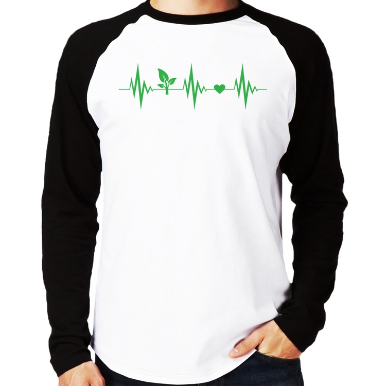 Camiseta Raglan Batimentos Vegano Manga Longa
