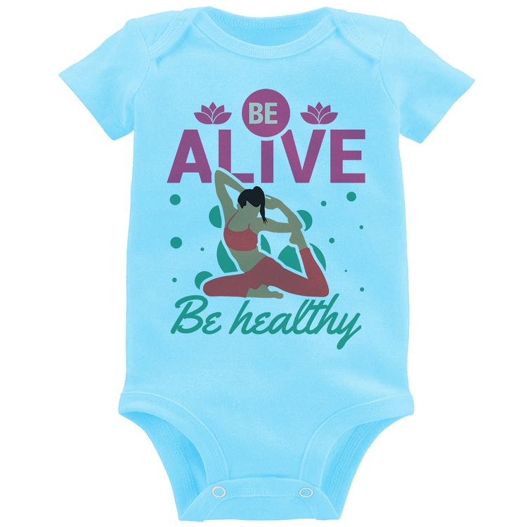 Body Bebê Be Alive Be Healthy - Azul Bebê