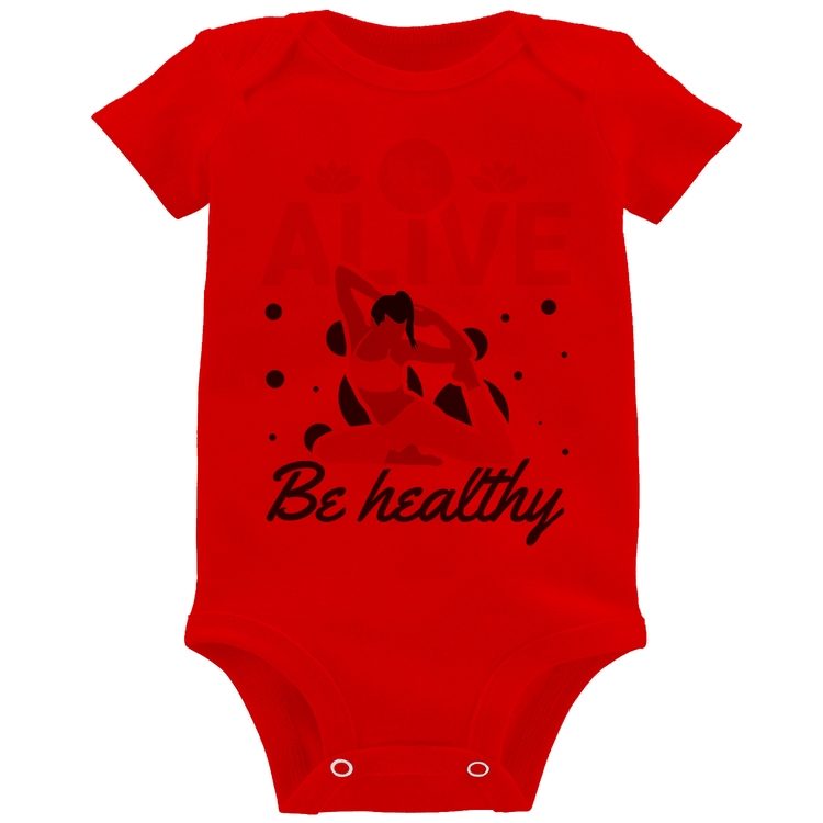 Body Bebê Be Alive Be Healthy - Vermelho