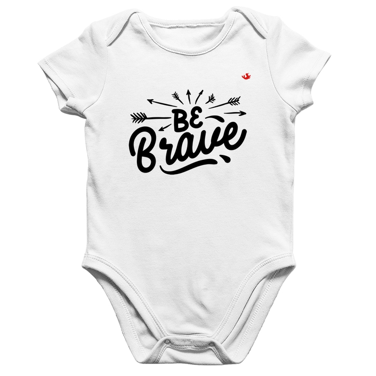 Body Bebê Algodão Be brave - Branco