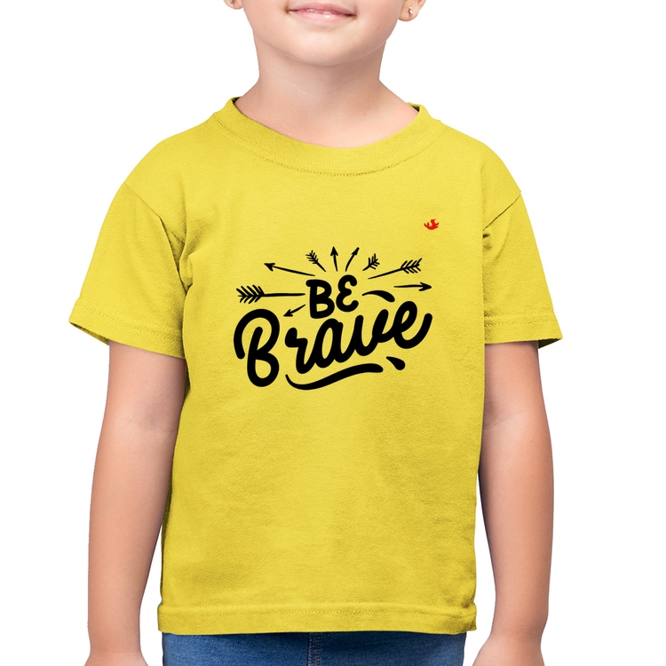 Camiseta Algodão Infantil Be brave - Amarelo Canário