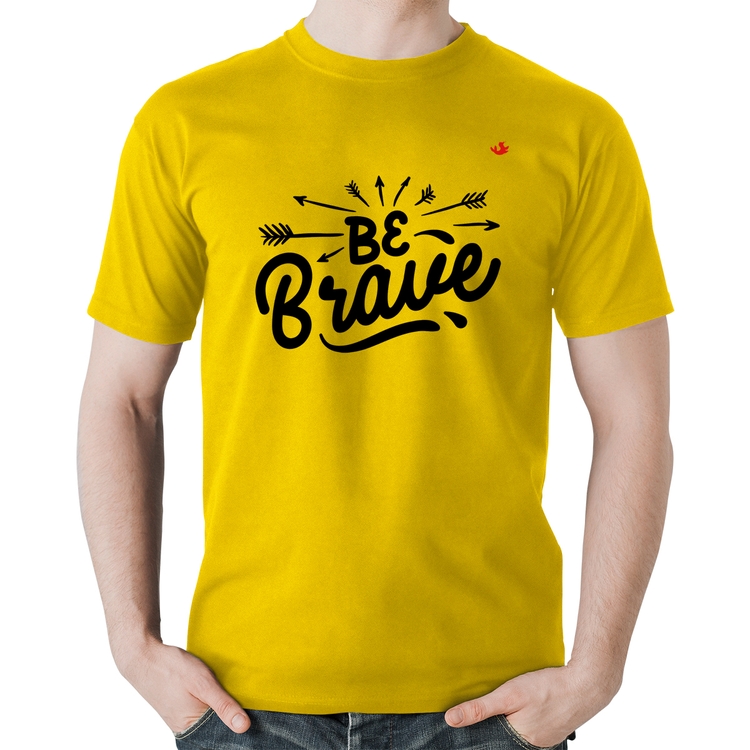 Camiseta Algodão Be brave - Amarela