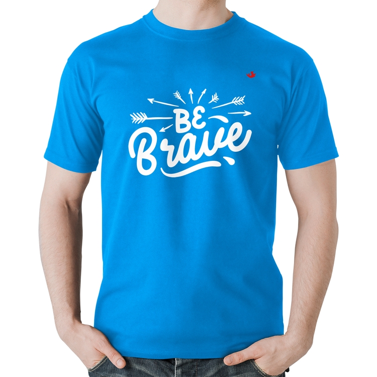 Camiseta Algodão Be brave - Azul