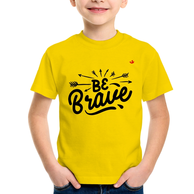 Camiseta Infantil Be brave - Amarela