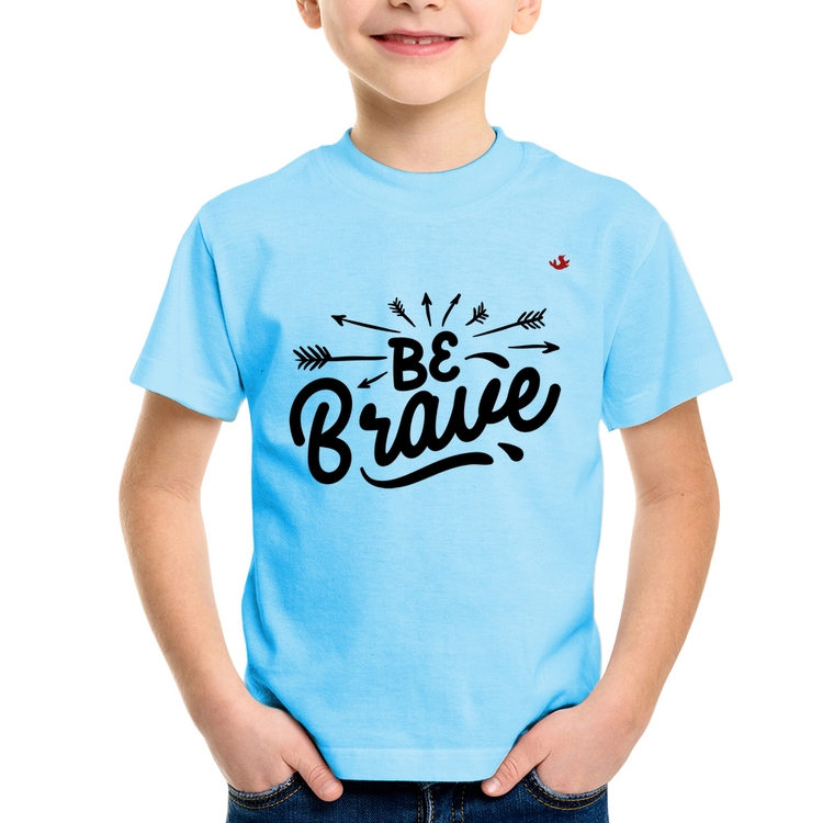 Camiseta Infantil Be brave - Azul Bebê