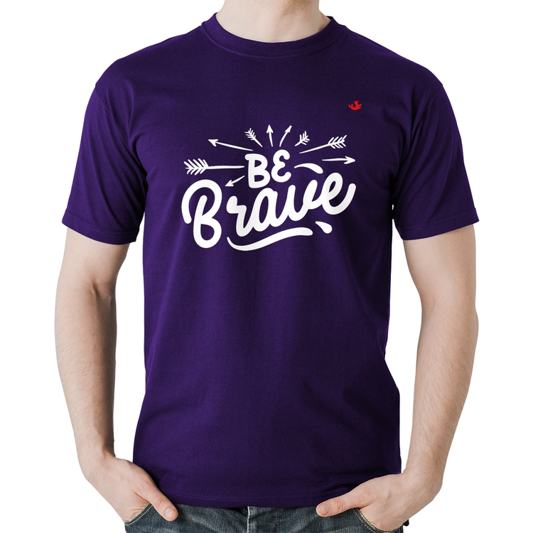 Camiseta Algodão Be brave - Roxa