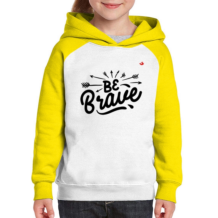 Moletom Infantil Be brave - Branco/Amarelo