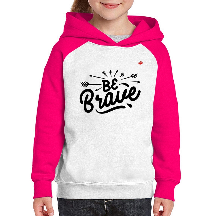 Moletom Infantil Be brave - Branco/Rosa