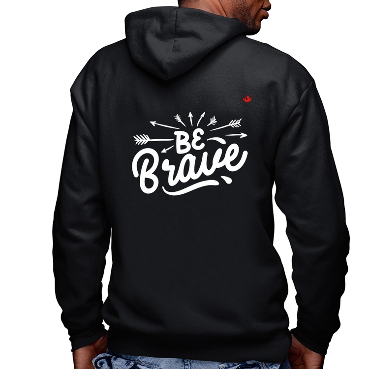Blusa Moletom Be brave Masculina com Capuz e Zíper