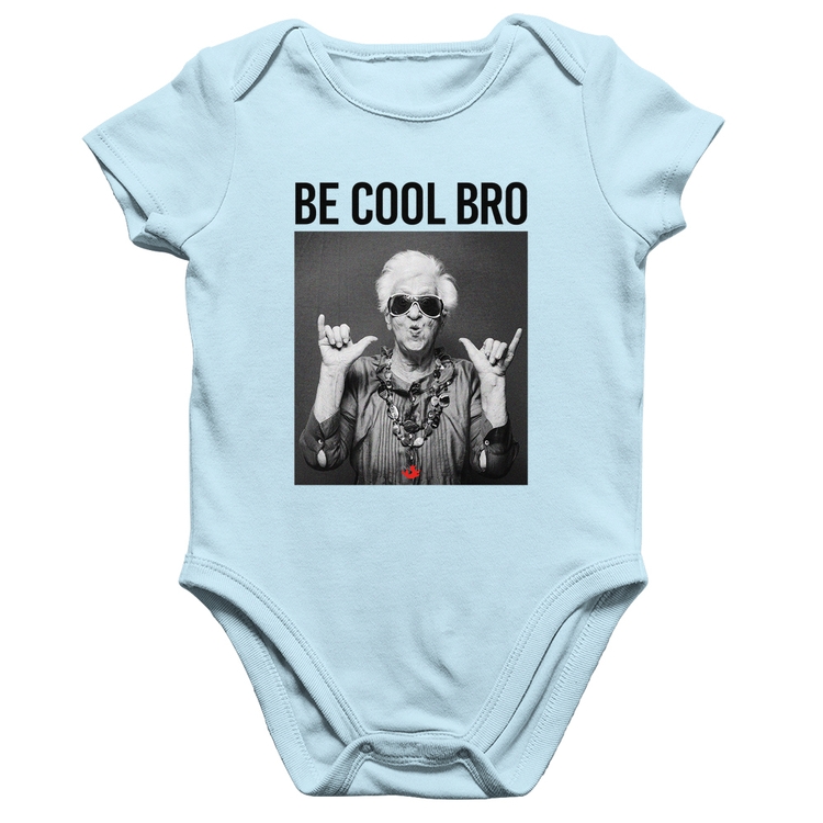 Body Bebê Algodão Be cool bro - Azul Bebê