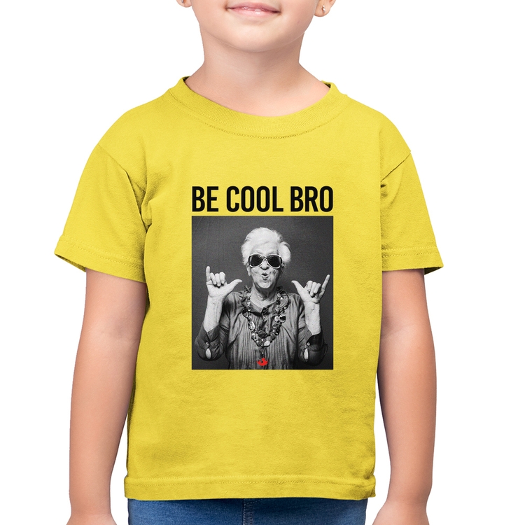 Camiseta Algodão Infantil Be cool bro - Amarelo Canário