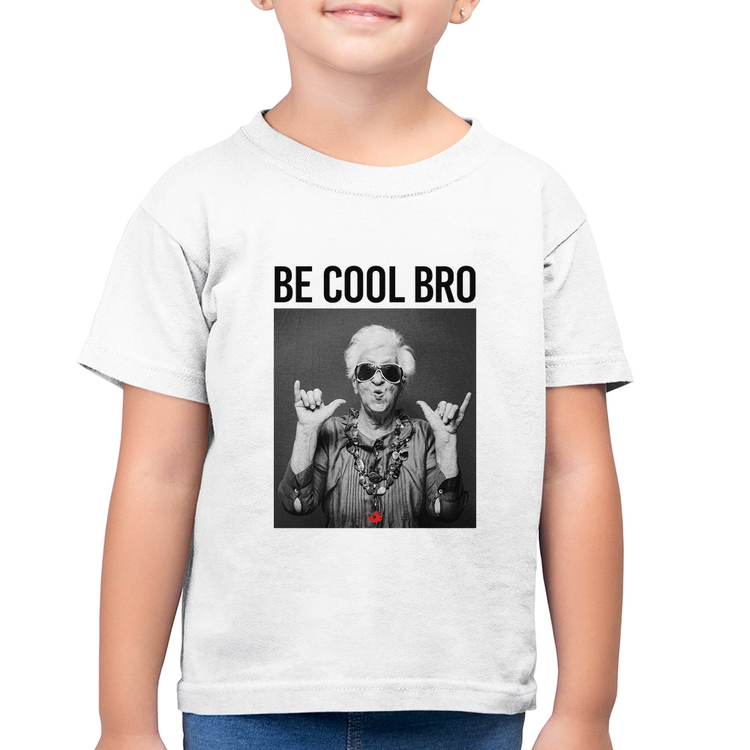 Camiseta Algodão Infantil Be cool bro - Branca