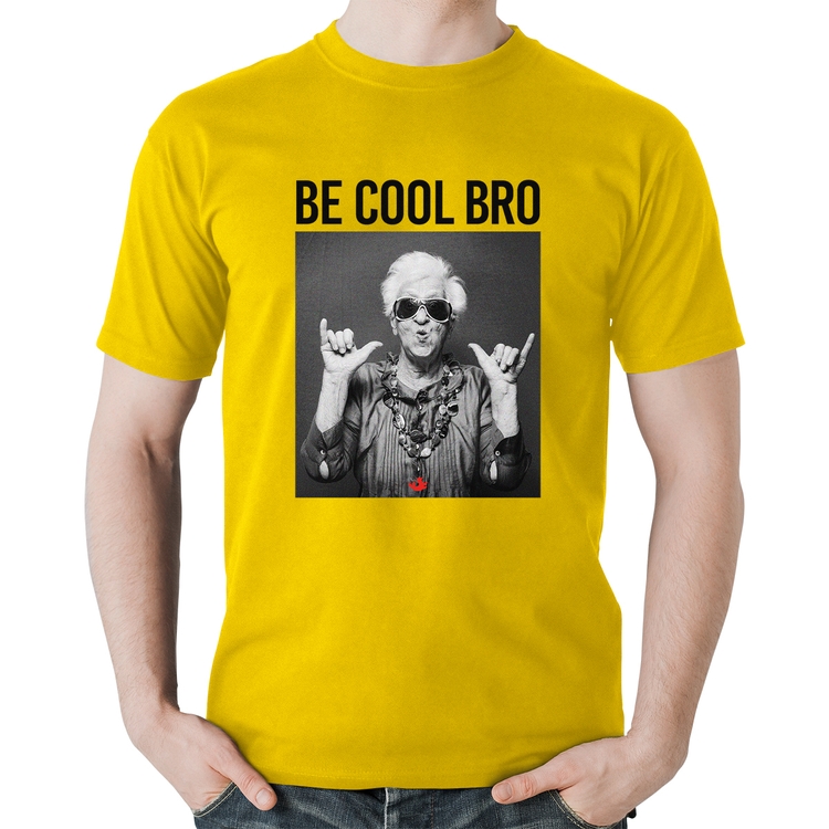 Camiseta Algodão Be cool bro - Amarela