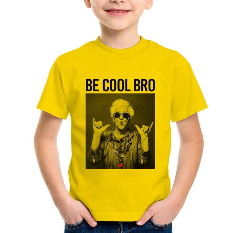 Camiseta Infantil Be cool bro - Amarela
