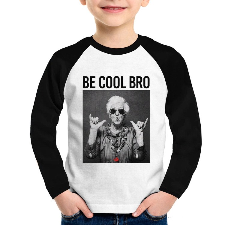 Camiseta Raglan Infantil Be cool bro Manga Longa