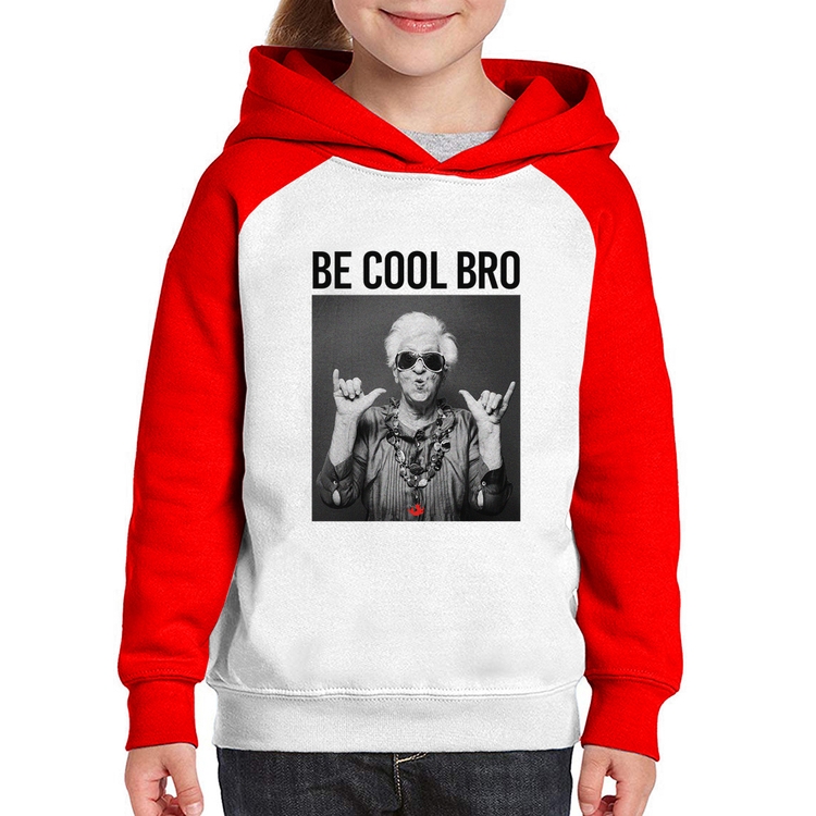 Moletom Infantil Be cool bro - Branco/Vermelho