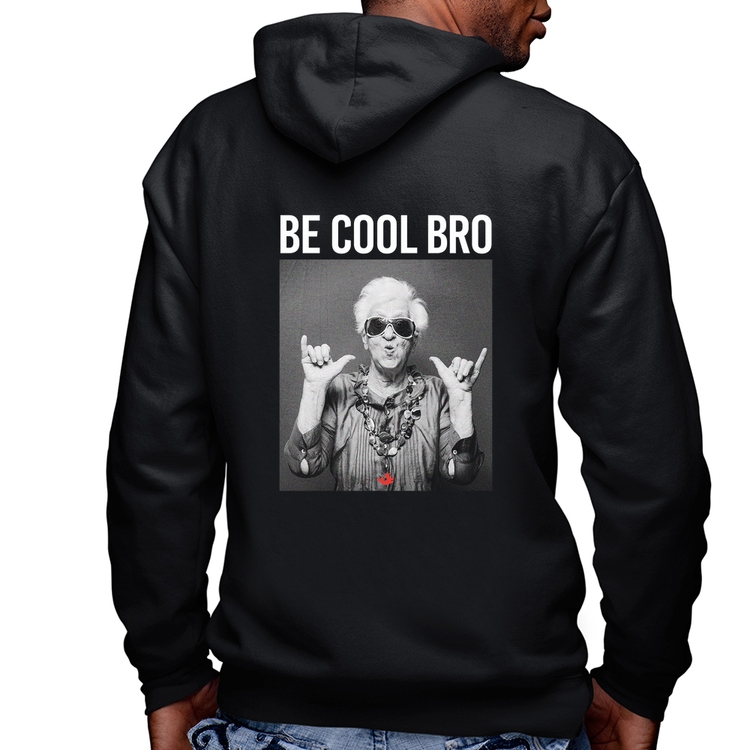 Blusa Moletom Be cool bro Masculina com Capuz e Zíper