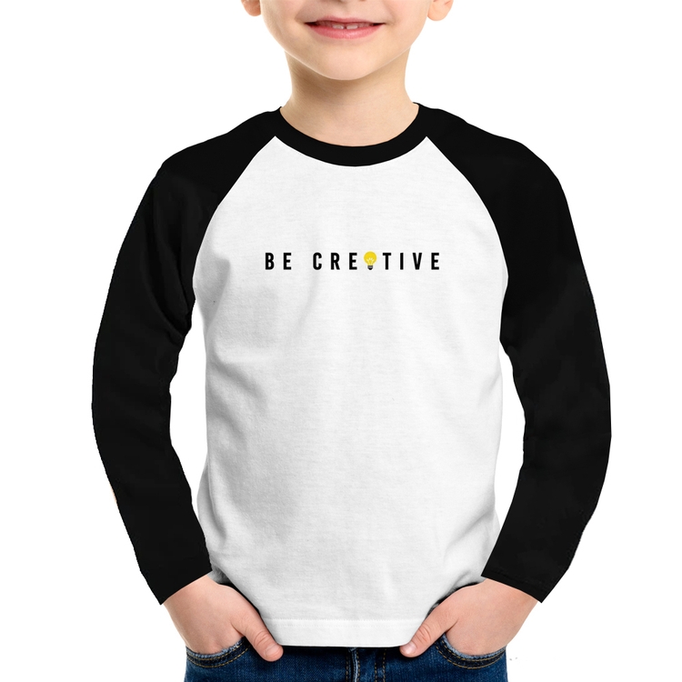 Camiseta Raglan Infantil Be Creative Manga Longa