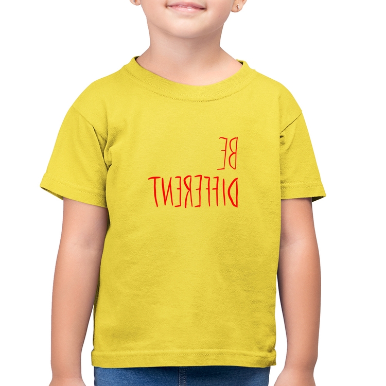 Camiseta Algodão Infantil Be Different (Seja diferente) - Amarelo Canário