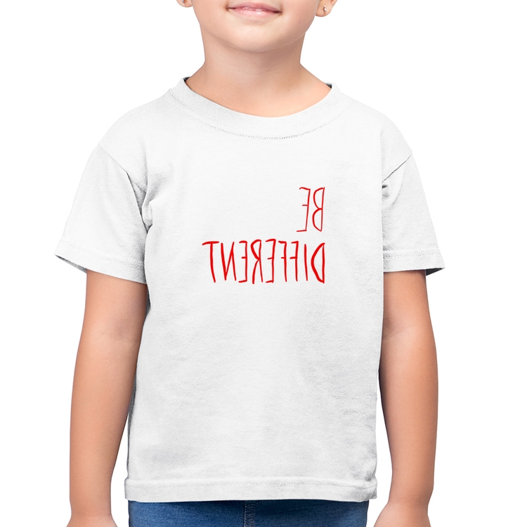 Camiseta Algodão Infantil Be Different (Seja diferente) - Branca