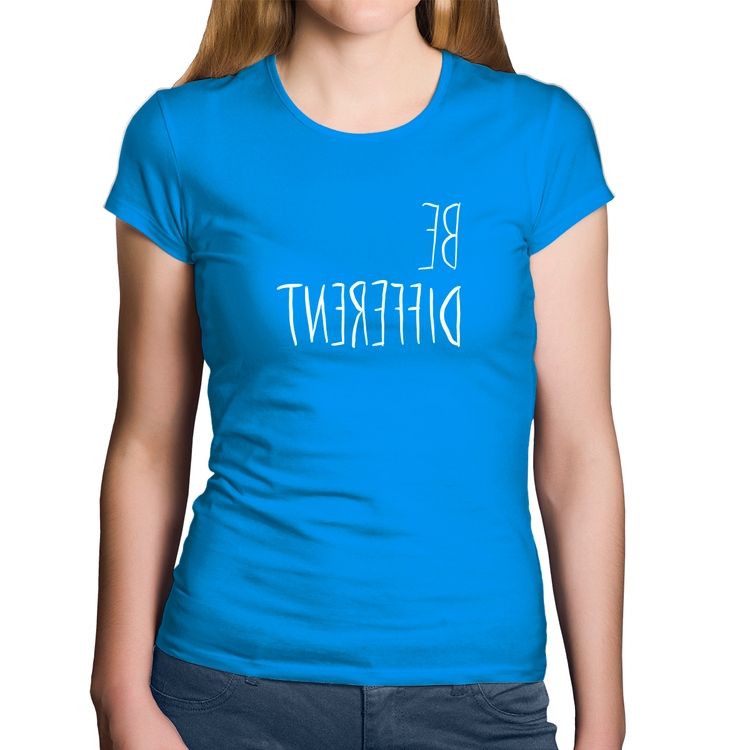 Baby Look Algodão Be Different (Seja diferente) - Azul