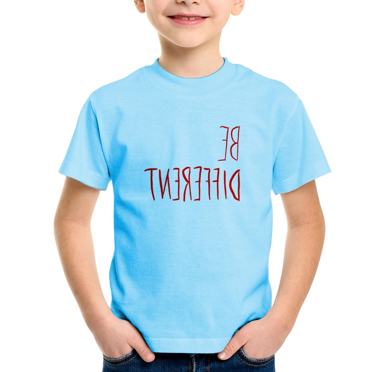 Camiseta Infantil Be Different (Seja diferente) - Azul Bebê