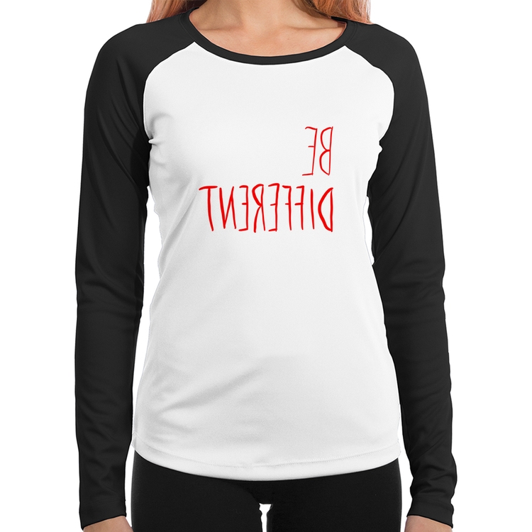 Baby Look Raglan Be Different (Seja diferente) Manga Longa