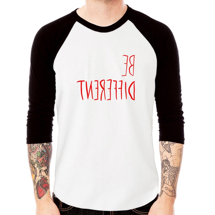 Camiseta Raglan Be Different (Seja diferente) Manga 3/4