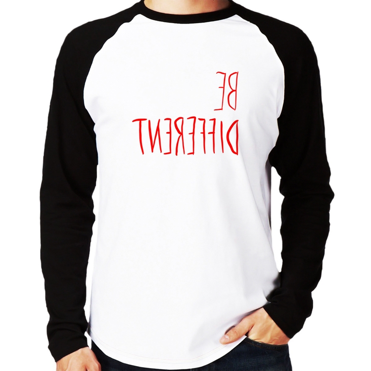 Camiseta Raglan Be Different (Seja diferente) Manga Longa
