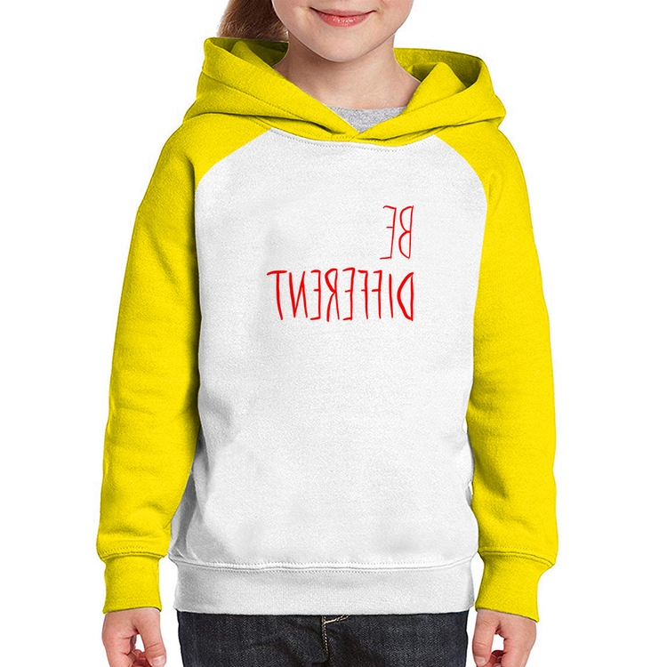 Moletom Infantil Be Different (Seja diferente) - Branco/Amarelo