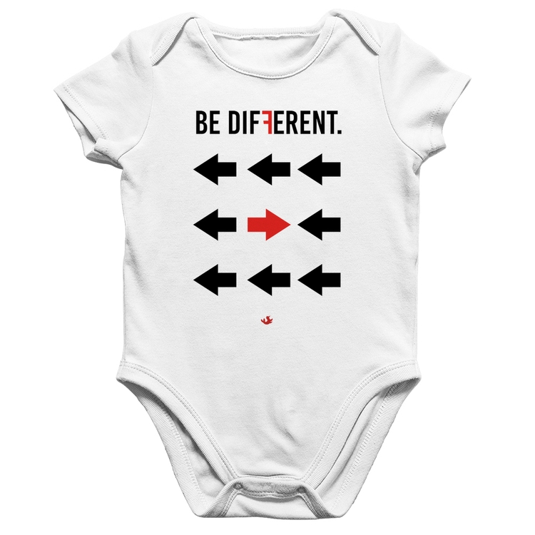 Body Bebê Algodão Be Different - Branco