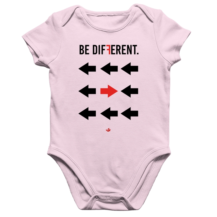 Body Bebê Algodão Be Different - Rosa Bebê