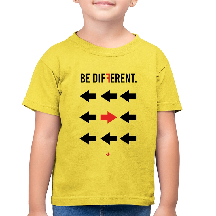 Camiseta Algodão Infantil Be Different - Amarelo Canário