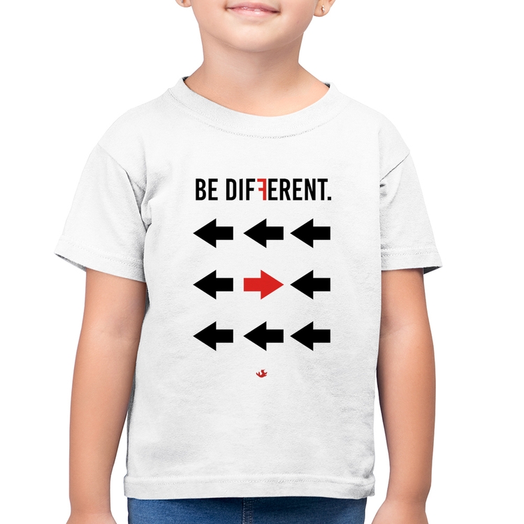 Camiseta Algodão Infantil Be Different - Branca