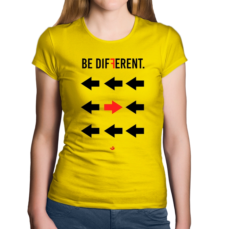 Baby Look Algodão Be Different - Amarela