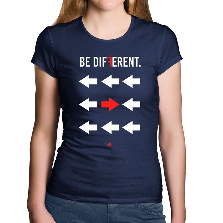 Baby Look Algodão Be Different - Marinho