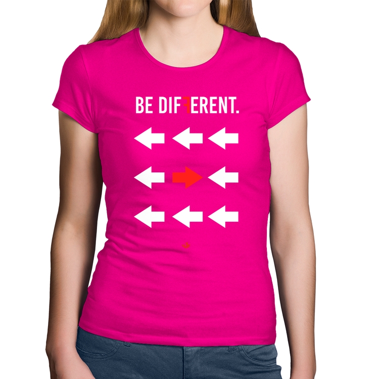 Baby Look Algodão Be Different - Rosa