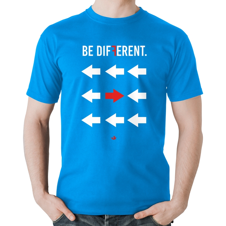 Camiseta Algodão Be Different - Azul