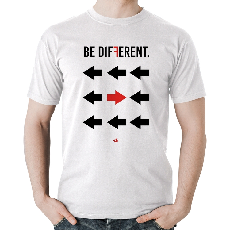 Camiseta Algodão Be Different - Branca