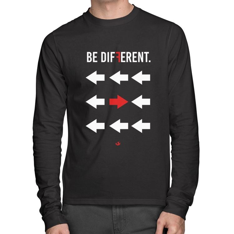 Camiseta Algodão Be Different Manga Longa