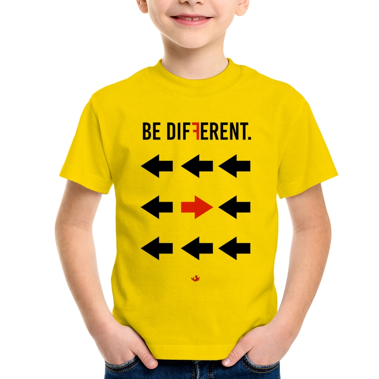 Camiseta Infantil Be Different - Amarela