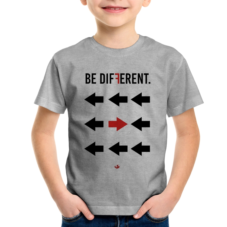 Camiseta Infantil Be Different - Cinza