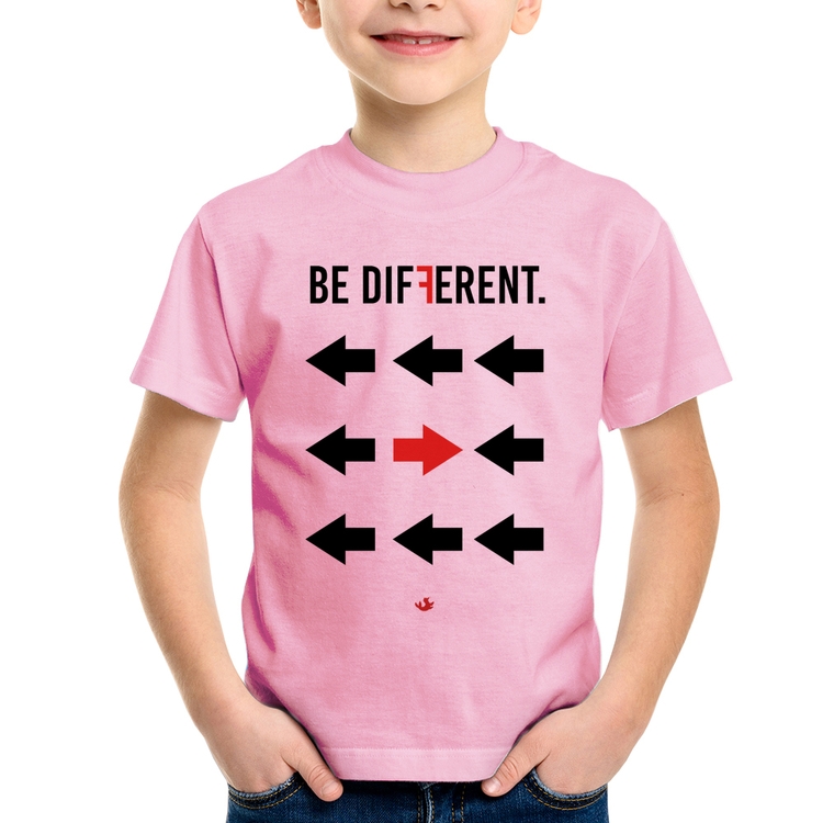 Camiseta Infantil Be Different - Rosa Bebê