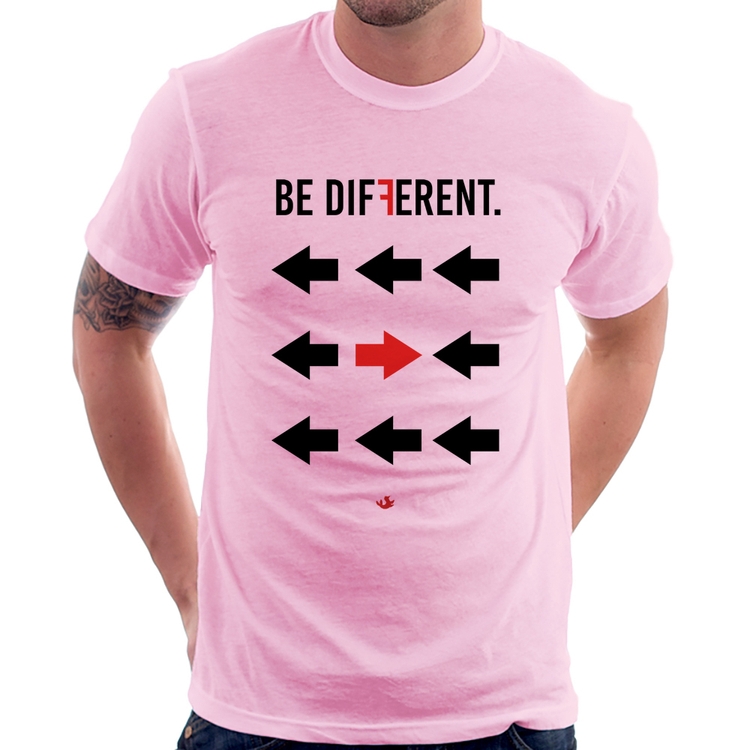 Camiseta Be Different - Rosa Bebê