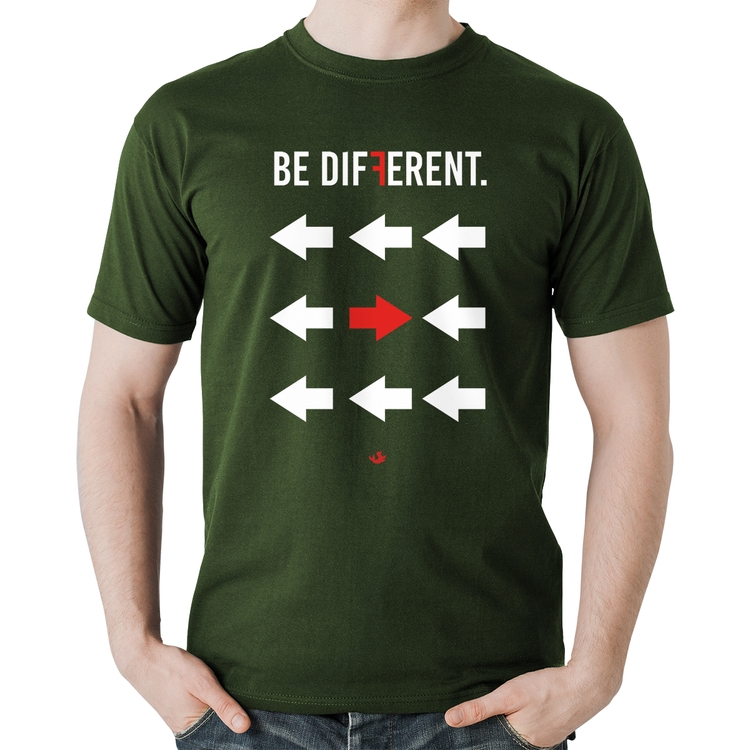 Camiseta Algodão Be Different - Musgo