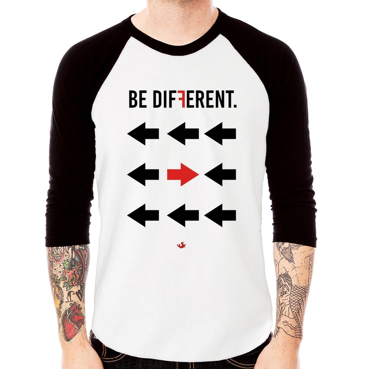 Camiseta Raglan Be Different Manga 3/4