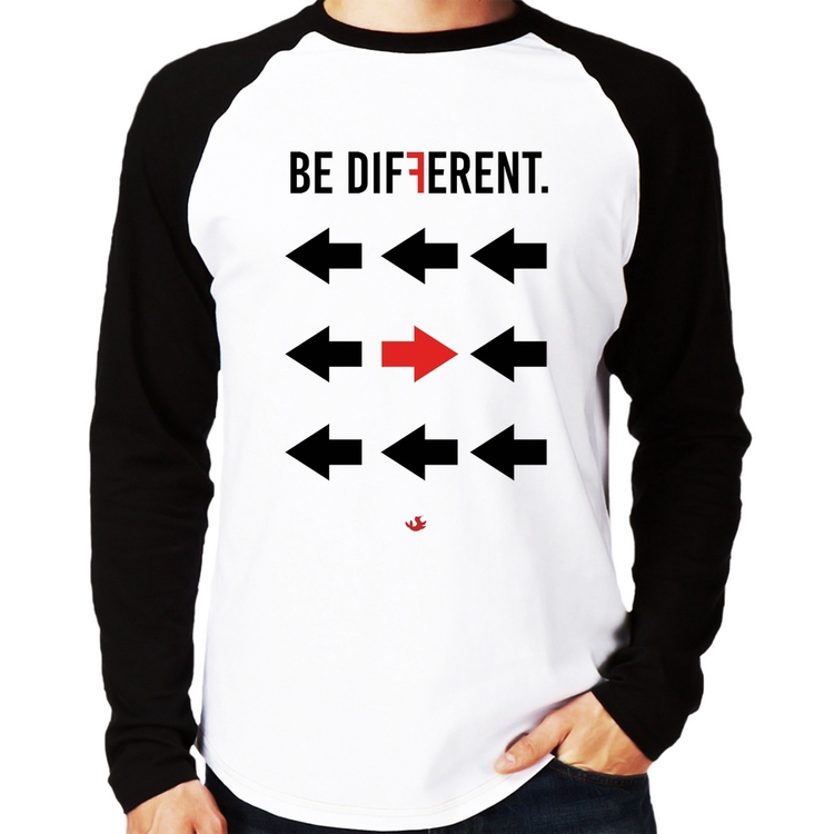 Camiseta Raglan Be Different Manga Longa